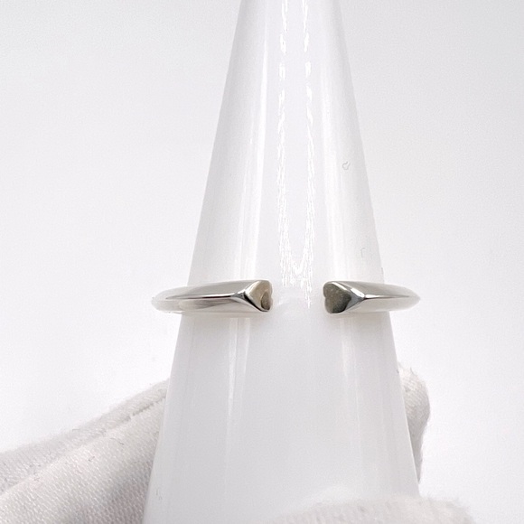 Sale $12 Firm! .925 Sterling Silver Heart Open Ended Ring - Picture 4 of 17